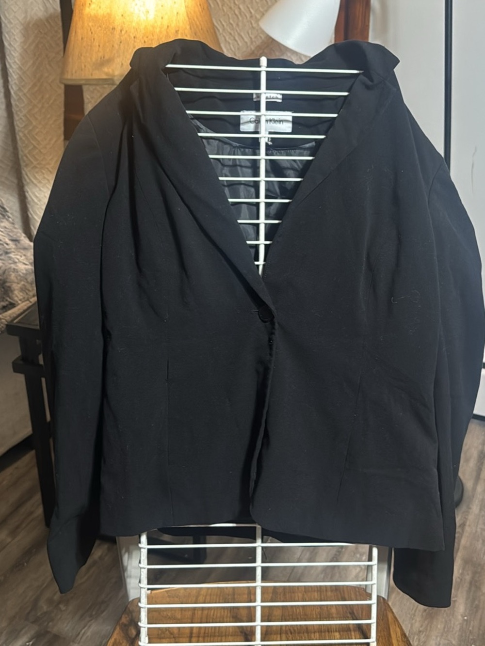 Calvin Klein Black Women's Single-Button Suit Jacket